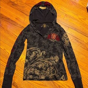 Ed Hardy Black and Red Hoodie